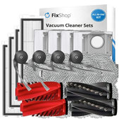 Kit de pièces de rechange pour Xiaomi Roborock Qrevo, Qrevo Curv, Qrevo Edge, Qrevo 5AE (2x Brosse principale, 4x Filtre, 4x Brosse latérale, 8x Chiffon de vadrouille, 4x Sac à poussière)