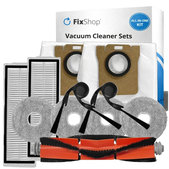 Kit de pièces de rechange pour Xiaomi Robot Vacuum 5, 5 Pro (1x Brosse principale, 2x Filtre, 2x Brosse latérale, 4x Chiffon de vadrouille, 2x Sac à poussière)