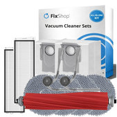 Kit de pièces de rechange pour Roborock QV 35A, QR 798, QV35S (1x Brosse principale, 2x Filtre, 2x Brosse latérale, 4x Chiffon de vadrouille, 2x Sac à poussière)