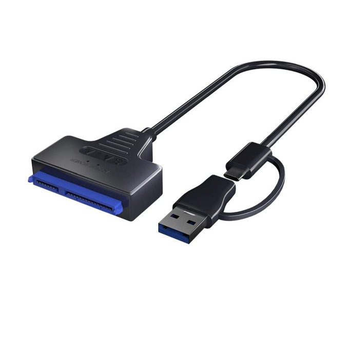 Adaptateur USB 3.0 / USB-C vers SATA pour HDD/SSD 2.5" et 3.5", avec alimentation