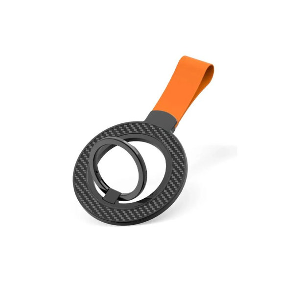 Support magnétique pour téléphone avec lanière, noir-orange