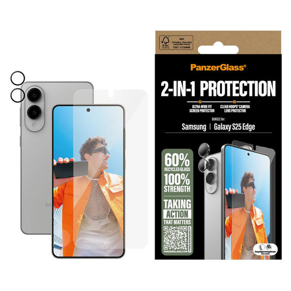 Bundle 2-en-1 pour Samsung Galaxy S25 Edge, PanzerGlass