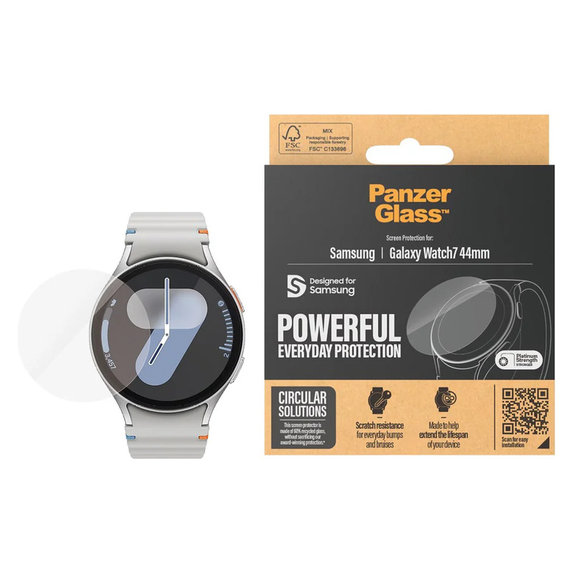 Verre trempé UWF pour Samsung Galaxy Watch7 44 mm, Clair, PanzerGlass
