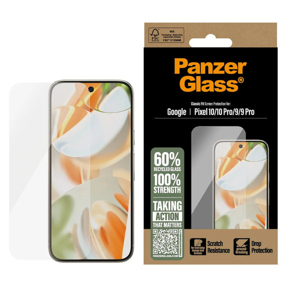 Verre trempé pour Google Pixel 10/10 Pro/9/9 Pro, Clair, PanzerGlass