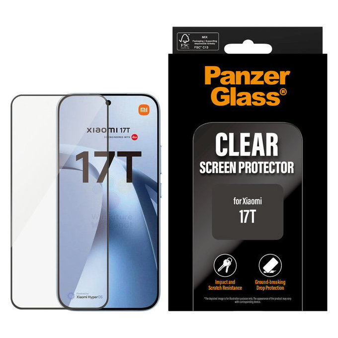 Verre trempé UWF pour Xiaomi 17T, Noir, PanzerGlass