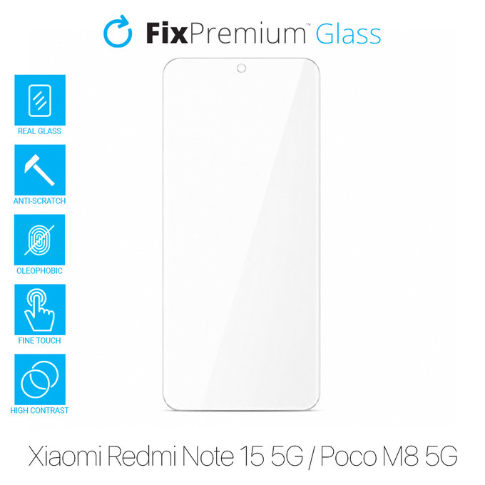 FixPremium Glass - Verre trempé pour Xiaomi Redmi Note 15 5G, Poco M8 5G