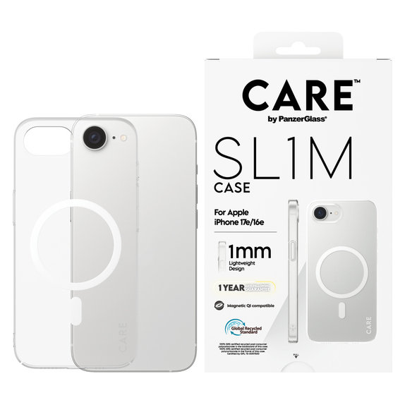 Étui SL1M avec MagSAFE by PanzerGlass pour iPhone 17e/16e, Transparent, PanzerGlass