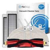 Kit de pièces de rechange pour Xiaomi Roborock S5 Max, S6, S6 MaxV, S6 Pure, Xiaowa E3 (1x Brosse principale, 2x Filtre, 2x Brosse latérale – blanche, 2x Chiffon de vadrouille)