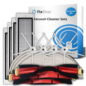 Kit de pièces de rechange pour Xiaomi Roborock S5 Max, S6, S6 MaxV, S6 Pure, Xiaowa E3 (2x Brosse principale, 4x Filtre, 4x Brosse latérale – blanche, 4x Chiffon de vadrouille)