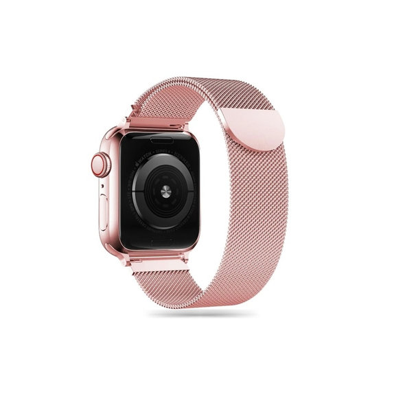 Bracelet Milaneseband pour Apple Watch 8 / 9 / 10 / 11 / SE (40 / 41 / 42 mm), Rose Gold, Tech-Protect