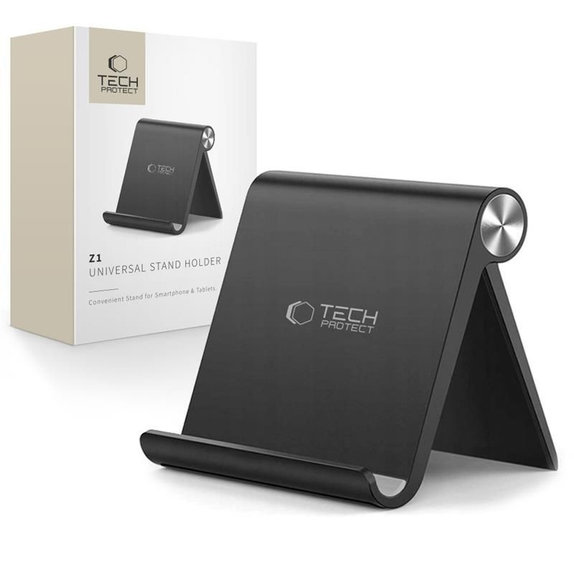Support Z1 Universal Stand Holder Smartphone & Tablet, noire, Tech-Protect