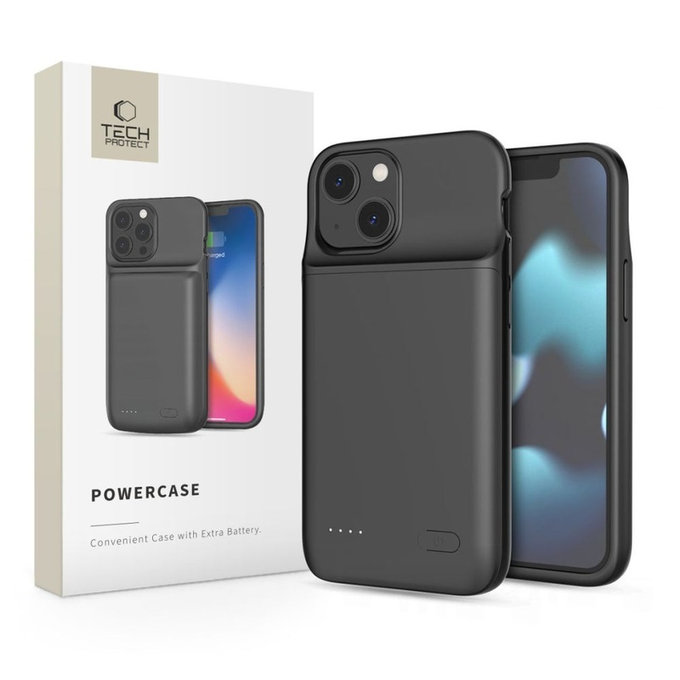 Batterie externe Powercase 4700mAh pour iPhone 12 Mini / 13 Mini, noire, Tech-Protect