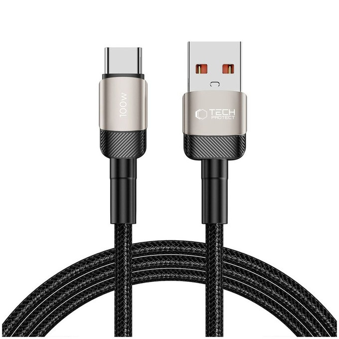 Câble Ultraboost Evo USB-C Cable 100W/5A 200cm, Titanium, Tech-Protect