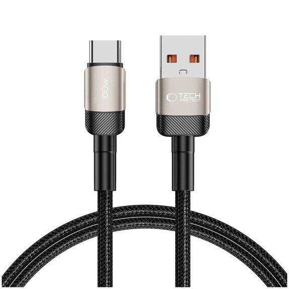 Câble Ultraboost Evo USB-C Cable 100W/5A 100cm, Titanium, Tech-Protect