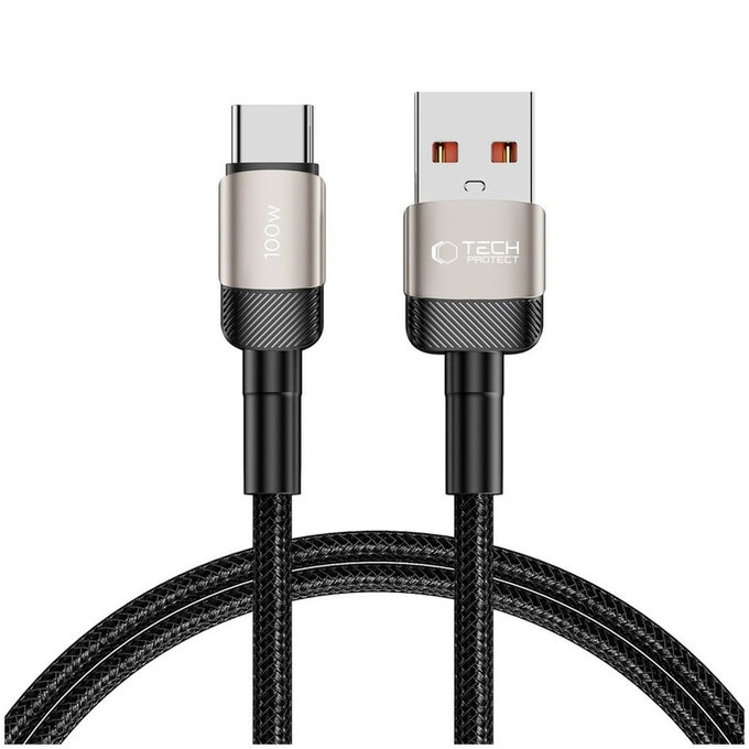 Câble Ultraboost Evo USB-C Cable 100W/5A 100cm, Titanium, Tech-Protect