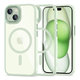 Coque MagMat MagSafe pour iPhone 15, verte/transparente, Tech-Protect