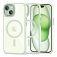 Coque MagMat MagSafe pour iPhone 15, verte/transparente, Tech-Protect