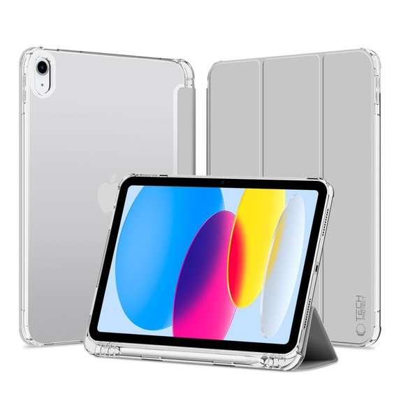 Coque Sc Pen Hybrid pour iPad 10.9" 10 / 2022 / 11" 11 / 2025, grise, Tech-Protect
