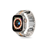 Bracelet Stainless Line pour Apple Watch 8 / 9 / 10 / 11 / SE / Ultra (44 / 45 / 46 / 49 mm), Titanium/Orange, Tech-Protect