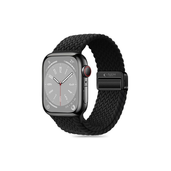 Bracelet Nylonmag pour Apple Watch 8 / 9 / 10 / 11 / SE / Ultra (44 / 45 / 46 / 49 mm), noire, Tech-Protect