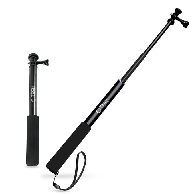 Perche selfie avec trépied GA100 pour GoPro / DJI / INSTA360, noire, Tech-Protect