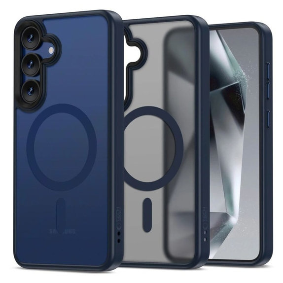 Coque MagMat MagSafe pour Samsung S25, Matte Navy, Tech-Protect