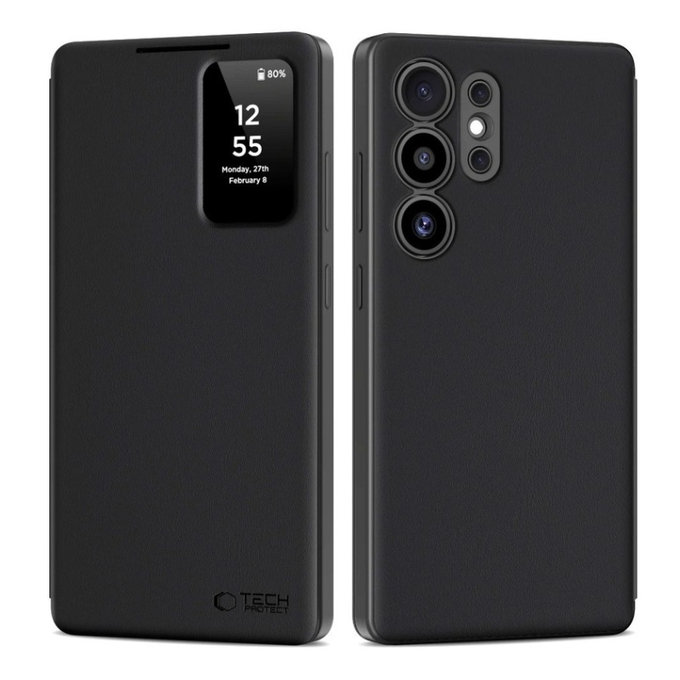 Coque Smart Wallet pour Samsung S25 Ultra, Matte Black, Tech-Protect