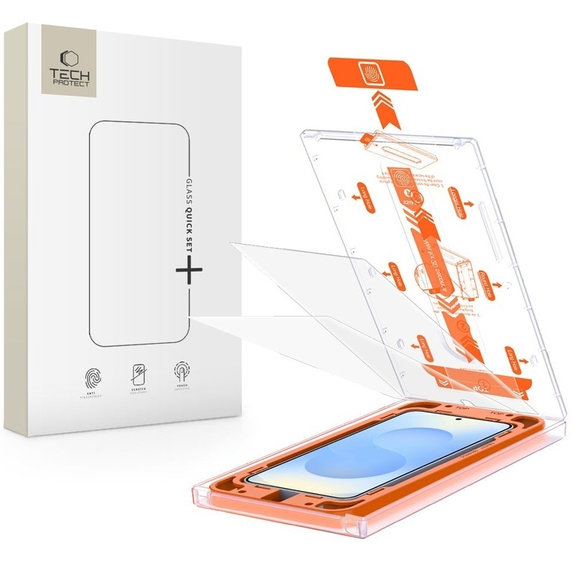 Verre trempé Quick Set+ 2-PACK pour Samsung S24 / S25, transparente, Tech-Protect