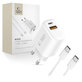 Chargeur secteur NCA20 2-PORT PD 20W / QC3.0 + USB-C Cable, blanche, Tech-Protect