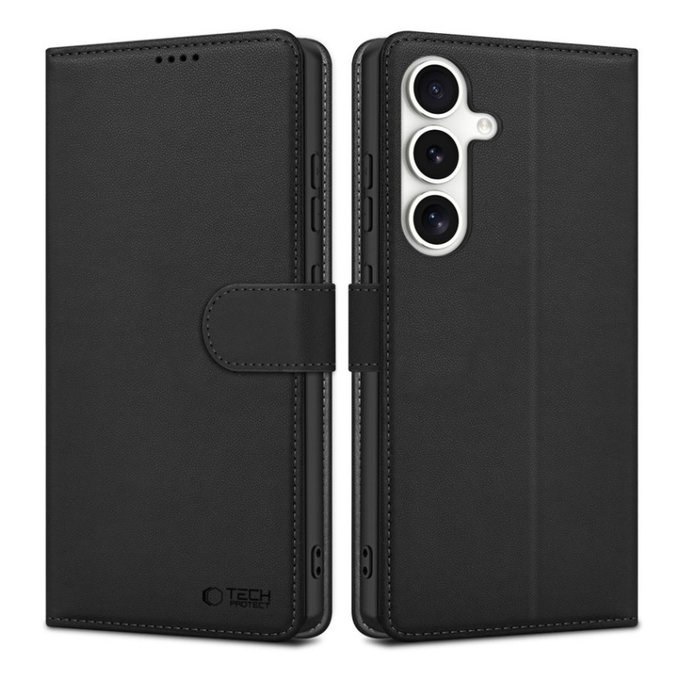 Coque Wallet pour Samsung S25 FE, noire, Tech-Protect