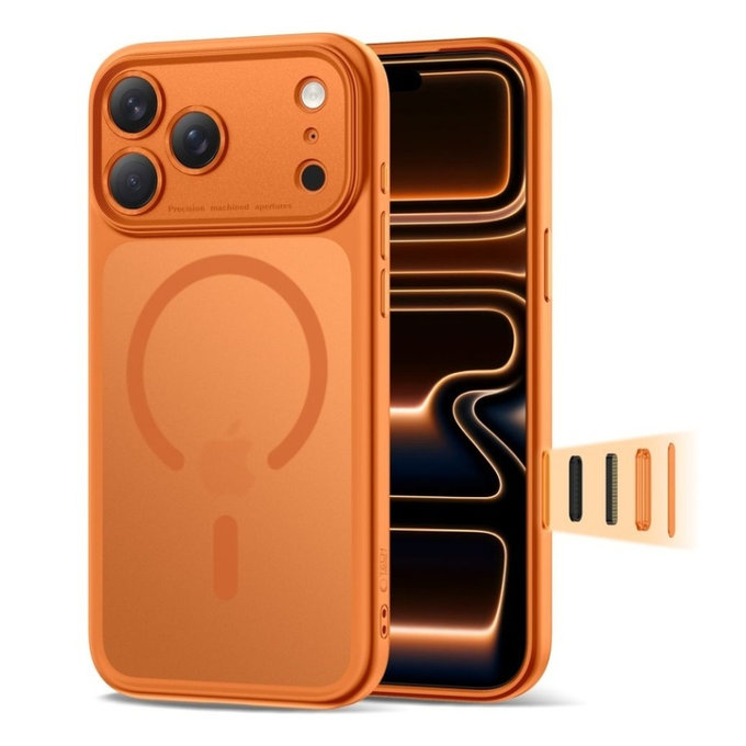 Coque MagPeak MagSafe CC pour iPhone 17 Pro, Matte Cosmic Orange, Tech-Protect