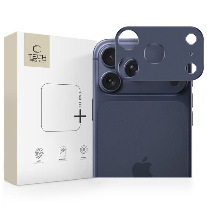 Protection caméra Camalloy Fit+ pour iPhone 17 Pro, Deep Blue, Tech-Protect