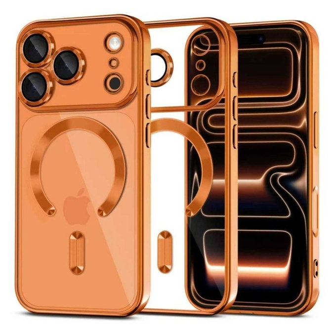Coque MagFlex MagSafe pour iPhone 17 Pro, Shiny Cosmic Orange, Tech-Protect