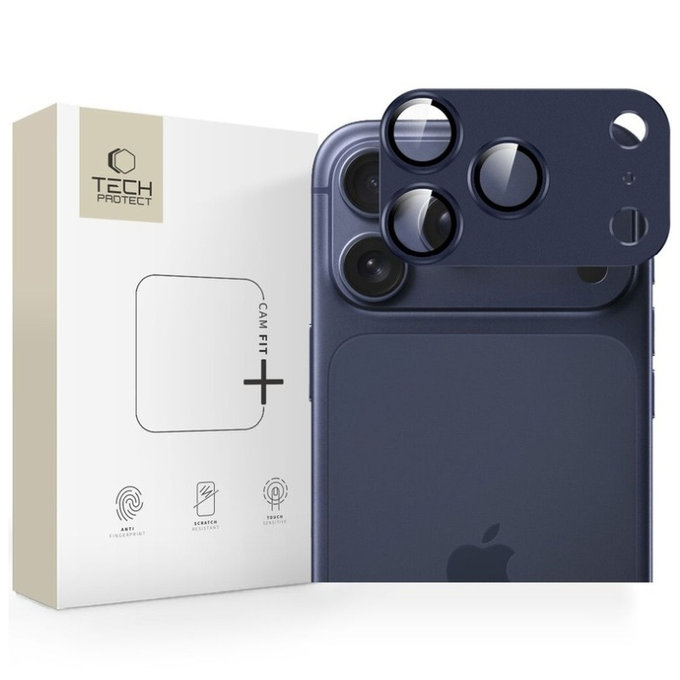 Protection caméra Camfull Fit+ pour iPhone 17 Pro Max, Deep Blue, Tech-Protect