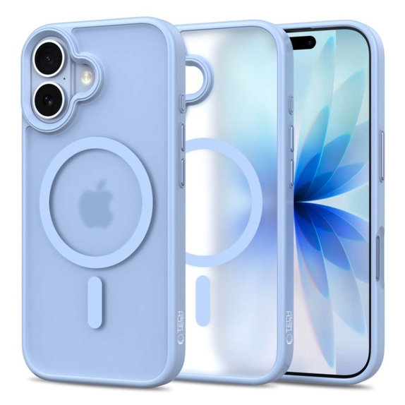 Coque MagMat MagSafe pour iPhone 17, Matte Mist Blue, Tech-Protect