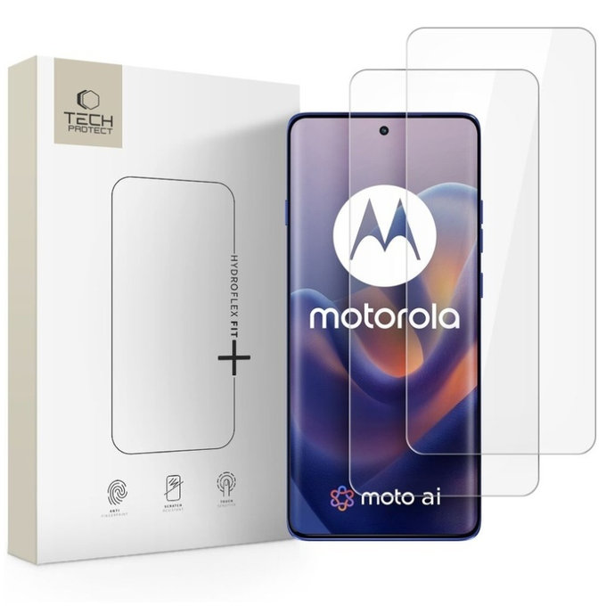 Film hydrogel Hydro Flex+ 2-PACK pour Motorola Edge 60 / 60 Pro / 60 Fusion, transparente, Tech-Protect