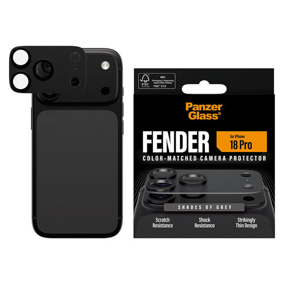 Protection d'objectif Fender pour iPhone 18 Pro, Shades of Grey, PanzerGlass