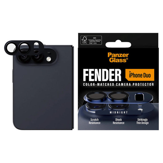 Protection d'objectif Fender pour iPhone Duo, Dark Blue, PanzerGlass