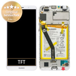 Huawei Y6 (2018), Y6 Prime (2018), Honor 7A - Ecran LCD + Tactile + Cadre + Batterie (White) - 02351WLK Genuine Service Pack
