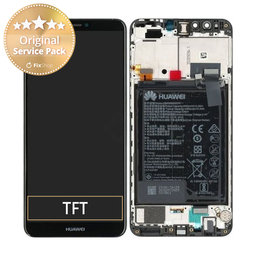 Huawei Y9 (2018) - Ecran LCD + Vitre Tactile + Châssis + Batterie (Noir) - 02351VFR, 02351VFS