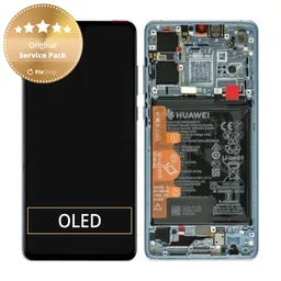 Huawei P30 - Écran LCD + Ecran Tactile + Cadre + Batterie (Breathing Crystal) - 02352NLP, 02354HMF, 02354KUB Genuine Service Pack