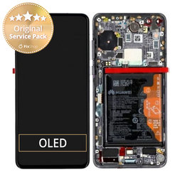 Huawei P40 - Écran LCD + Écran tactile + Cadre + Batterie + Capteur d'empreintes digitales (Noir) - 02353MFA