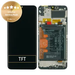Huawei Y6p, Honor 9A - Écran LCD + Ecran Tactile + Cadre + Batterie (Noir) - 02353LKV