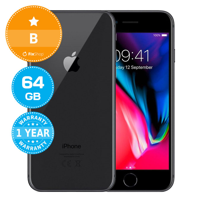 Apple iPhone 8 Space Gray 64GB B Reconditionné