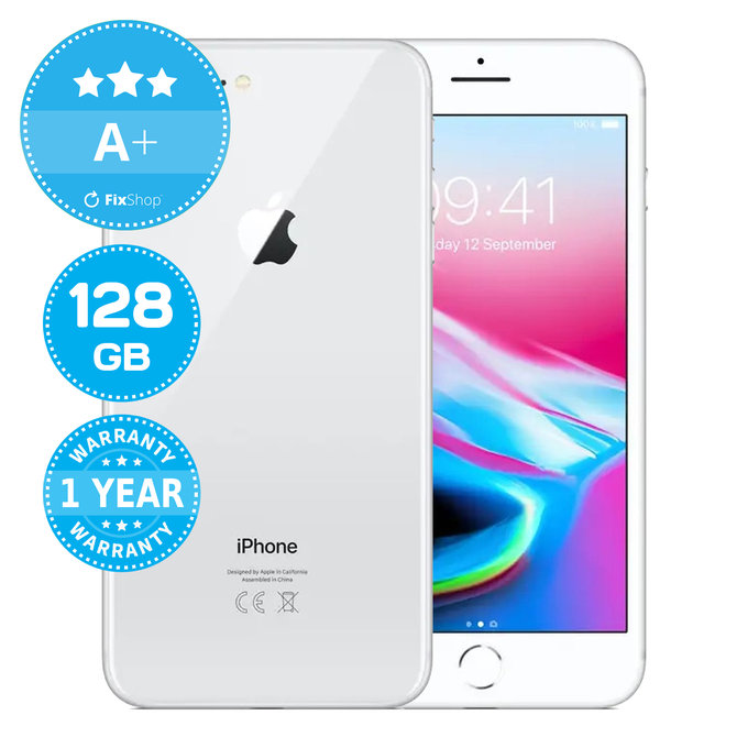 Apple iPhone 8 Plus Silver 128GB A+ Reconditionné