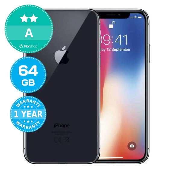 Apple iPhone X Space Gray 64GB A Reconditionné