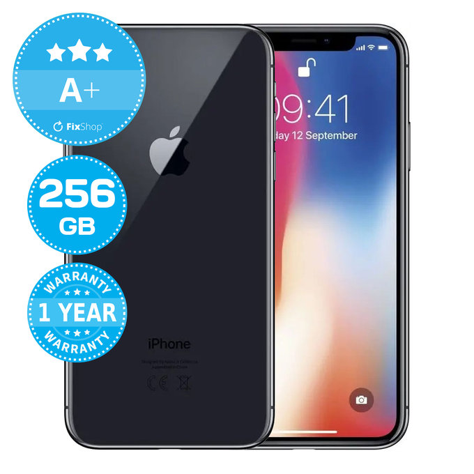 Apple iPhone X Space Gray 256GB A+ Reconditionné