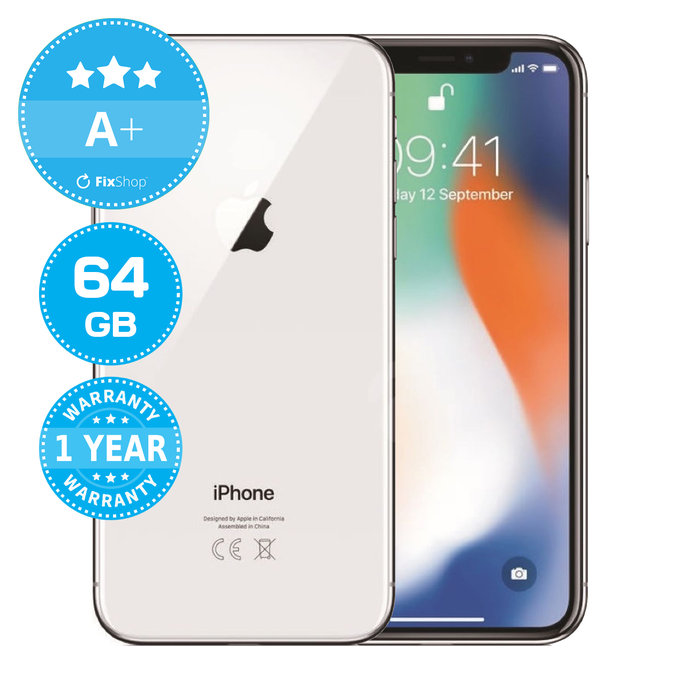 Apple iPhone X Silver 64GB A+ Reconditionné