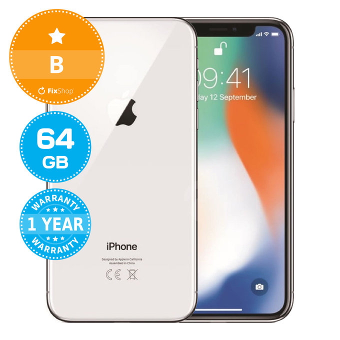 Apple iPhone X Silver 64GB B Reconditionné