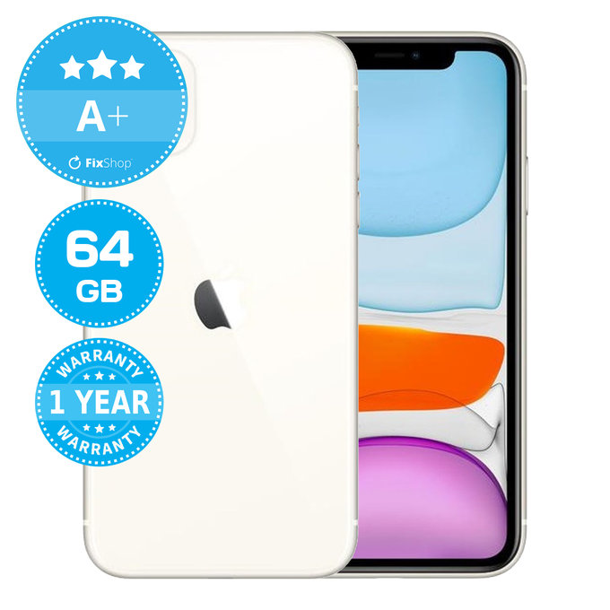 Apple iPhone 11 White 64GB A+ Reconditionné